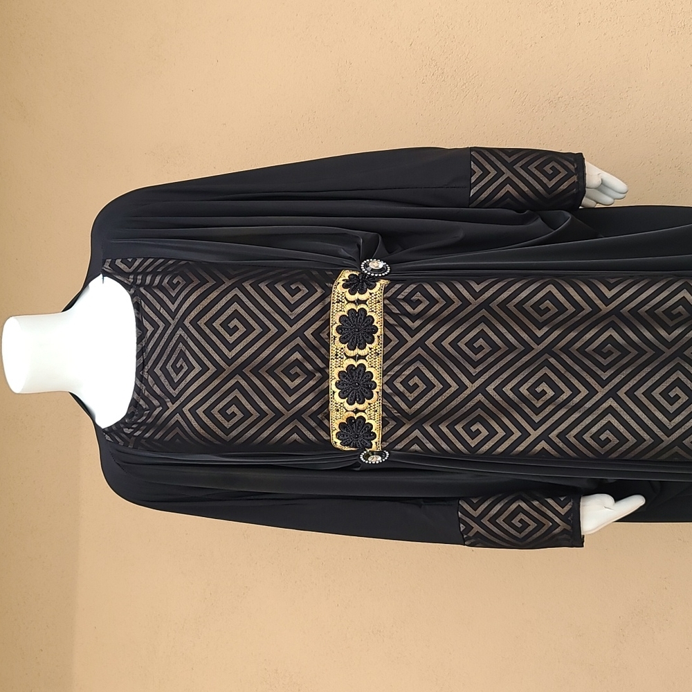 DUBAI CUSTOM ABAYA Wedding Dress Evening Kaftan Robe Maxi Thobe Scarf XL 1X 2X - Picture 2 of 16